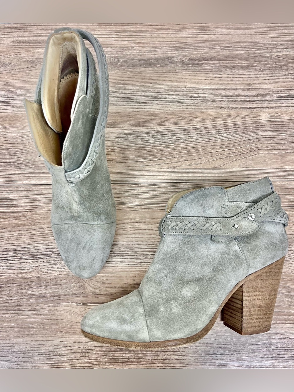 Rag & Bone Suede Woven Harrow Boot Made in Italy Size 9.5
